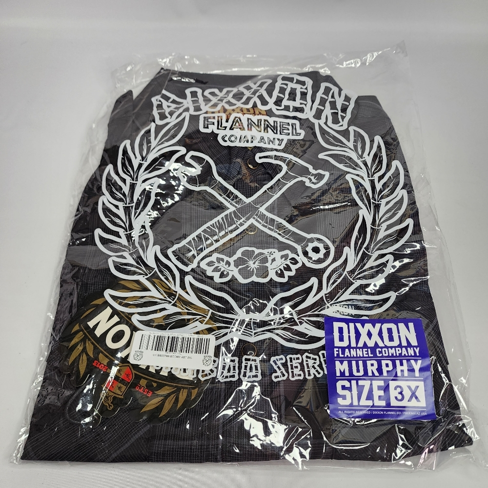 Dixxon - Murphy Bamboo Long Sleeve Shirt - Black & Gray Plaid - Men's 3XL - Picture 2 of 7